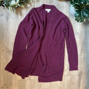 Vintage Coldwater Creek Women's Linen Cotton Open Front Cardigan Sweater Pockets